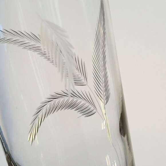 Vintage Etched Wheat Tumbler Glasses Set of 2, Mid Century Modern Glassware - Picture 7 of 10